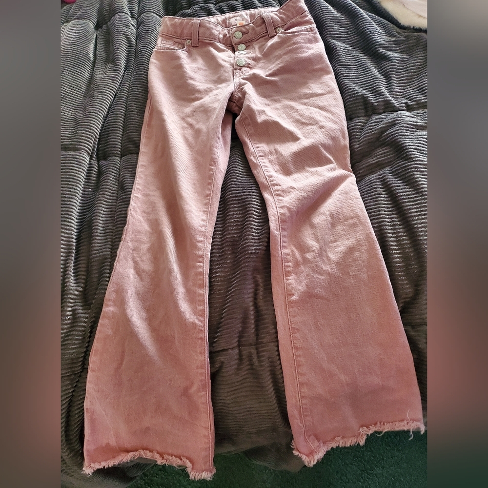 Pink Wide-Leg Jeans